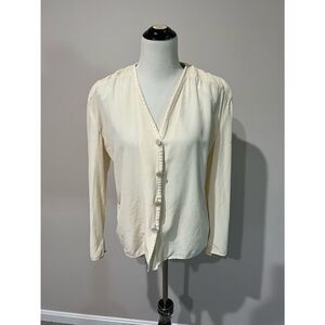 Valentino Boutique Vintage Ivory Silk Blouse Size 14